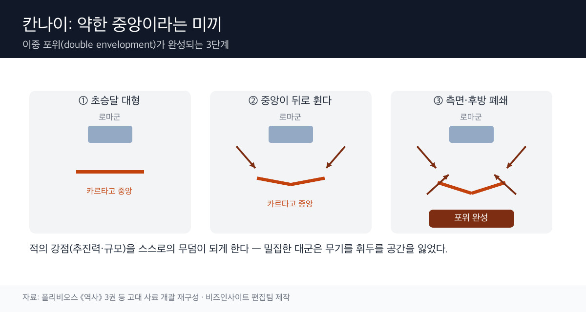 칸나이 이중 포위 3단계 도해
