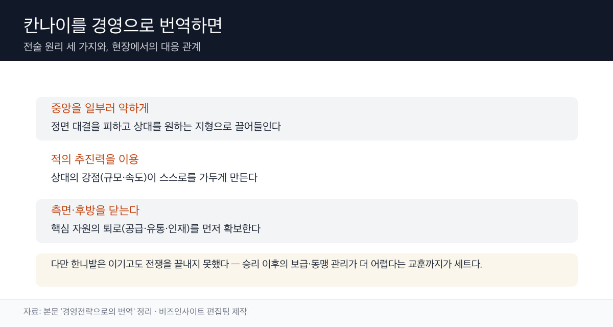 전술→경영 번역 정리 도표